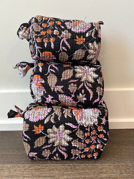 Dark Floral Block Print Bag Collection