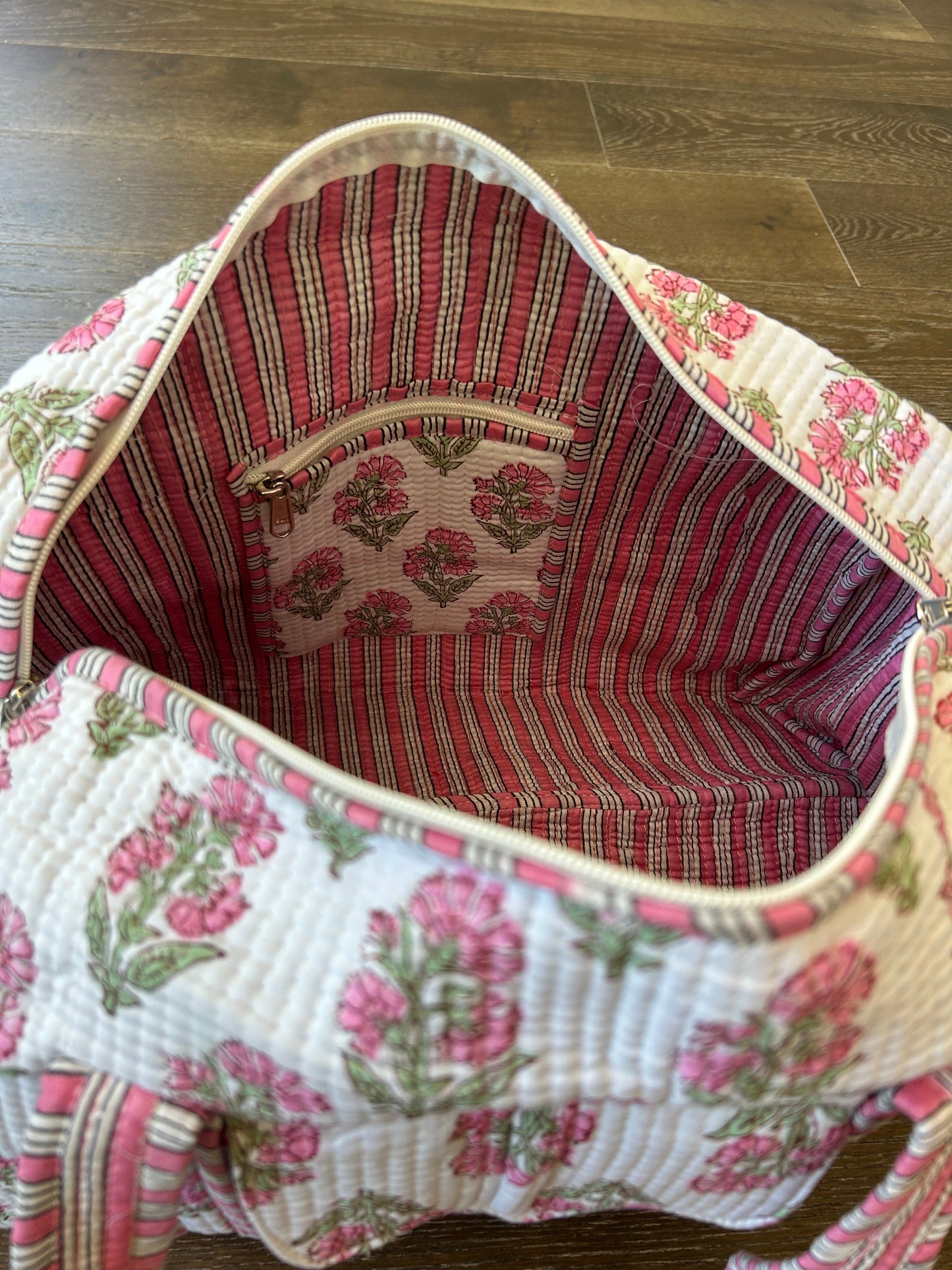 Block Print Quilted Duffel