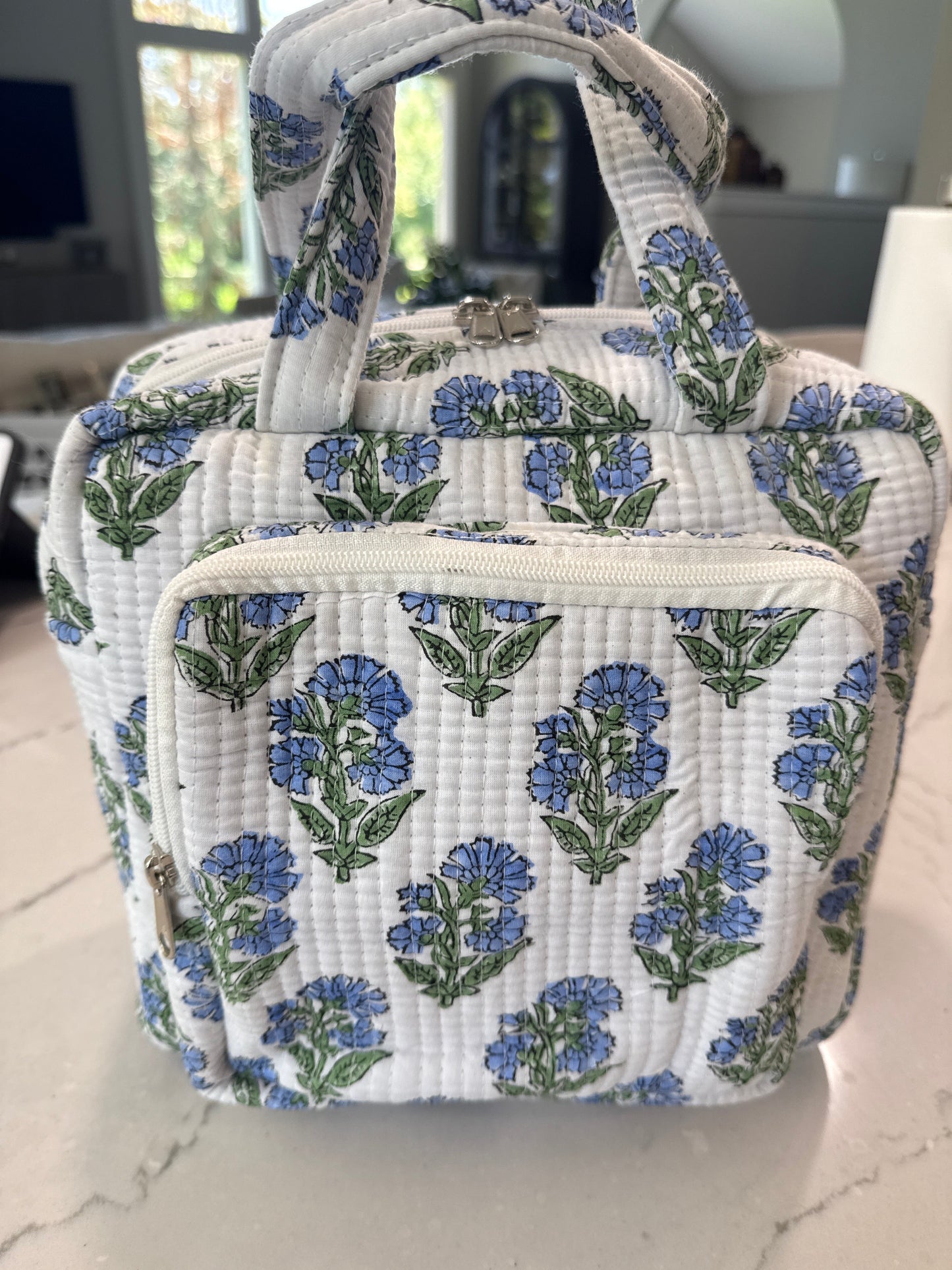Blue Garden Block Print Bag Collection