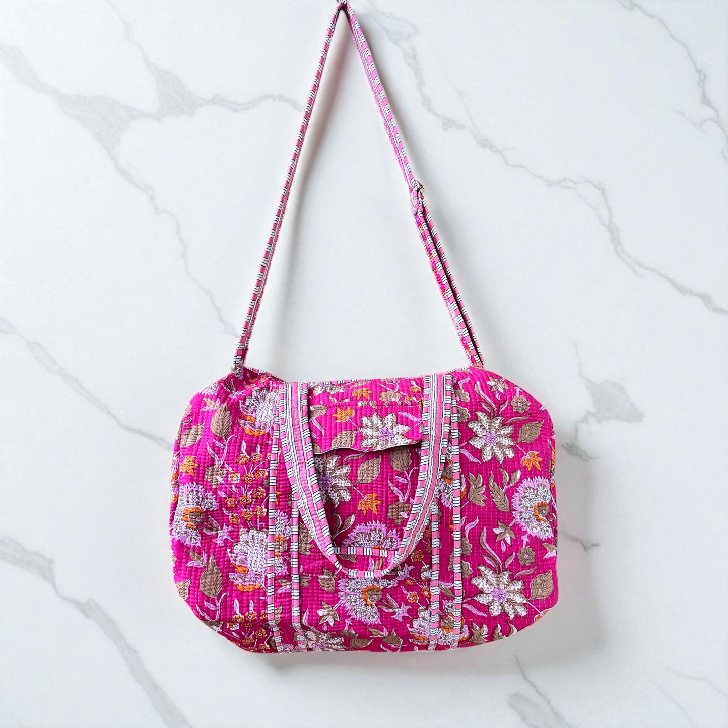 Block Print Quilted Duffel