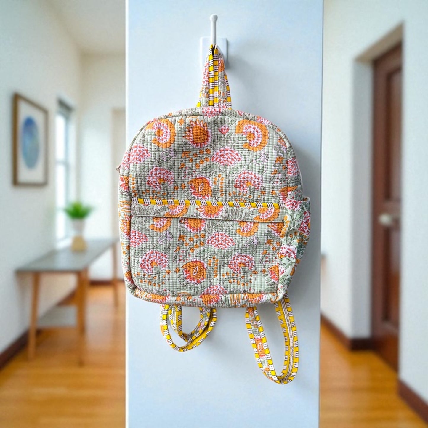 Block Print Quilted Backpacks