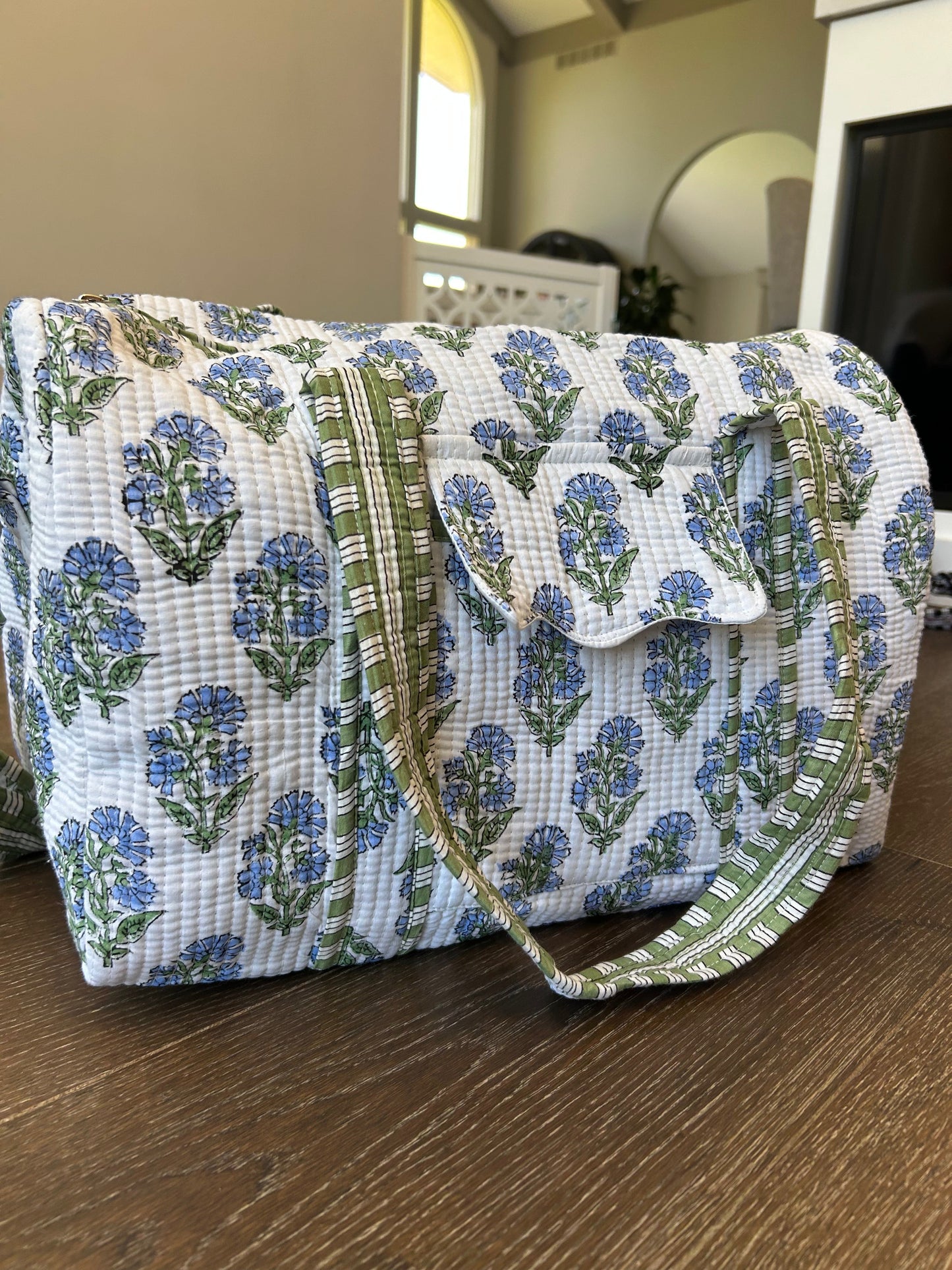 Blue Garden Block Print Bag Collection