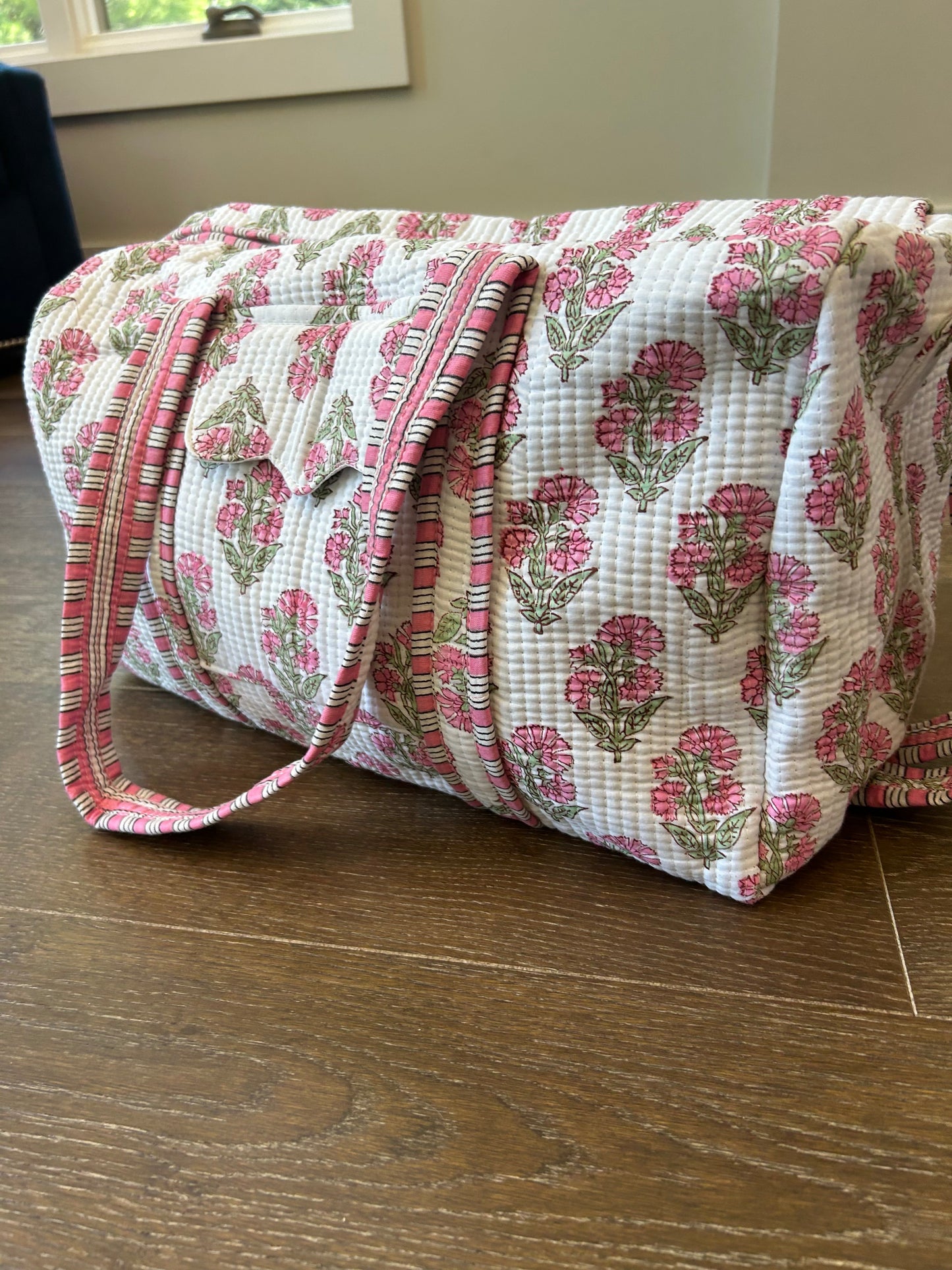 Block Print Quilted Duffel