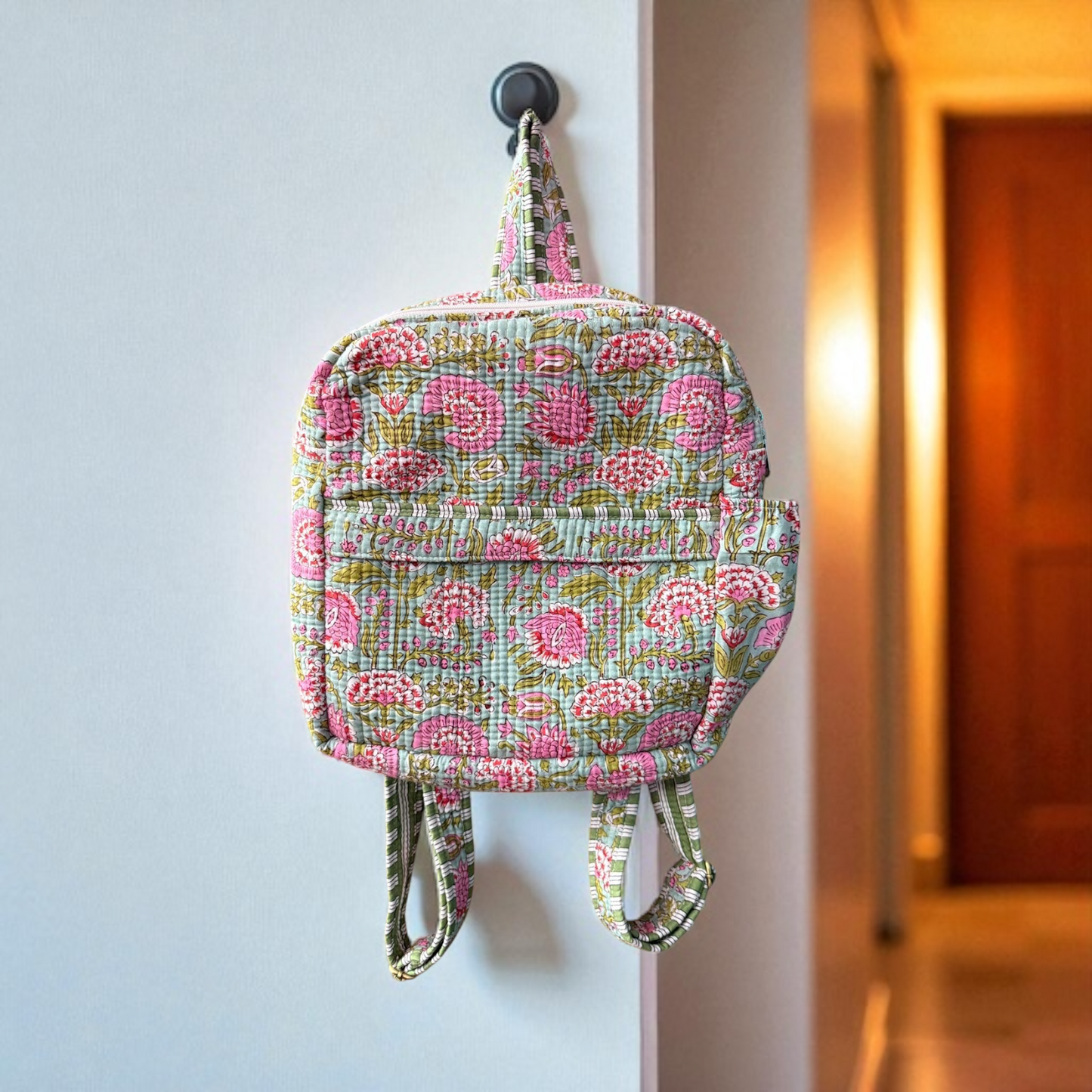 Block Print Quilted Backpacks