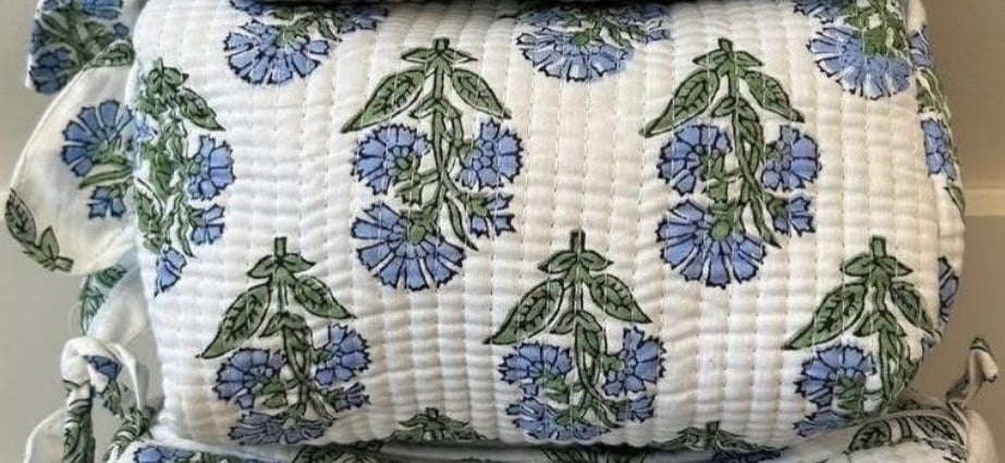 Quilted Floral Cosmetic Case