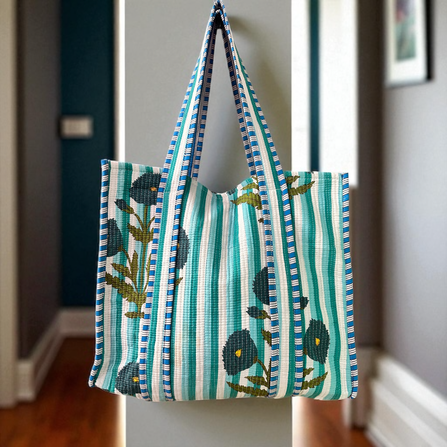 Block Print Quilted Totes