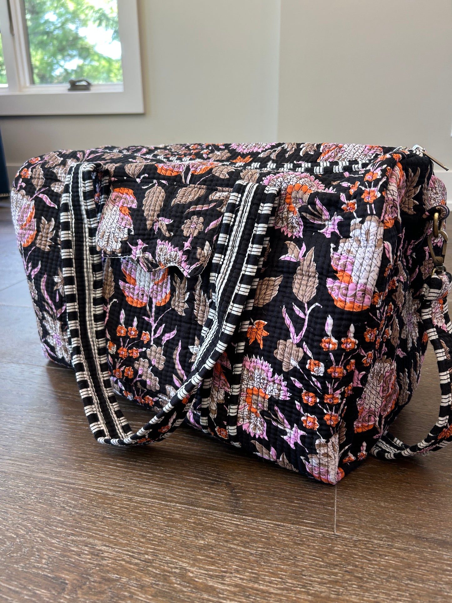 Dark Floral Block Print Bag Collection