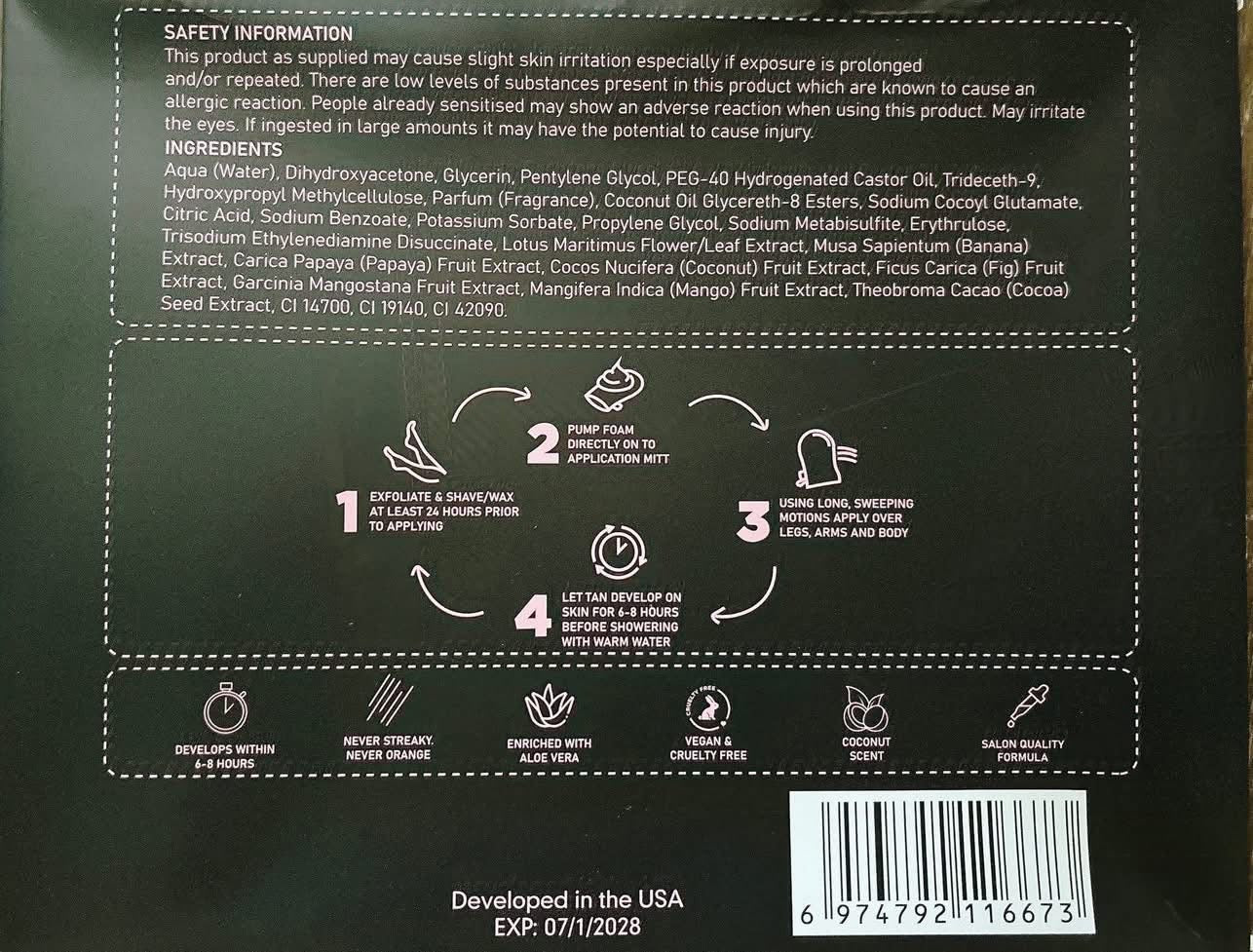 Sun Stash Glow + Go Complete Tanning Kit – Sunless Self-Tanning Foam with Mitt & Brush, 6.3oz