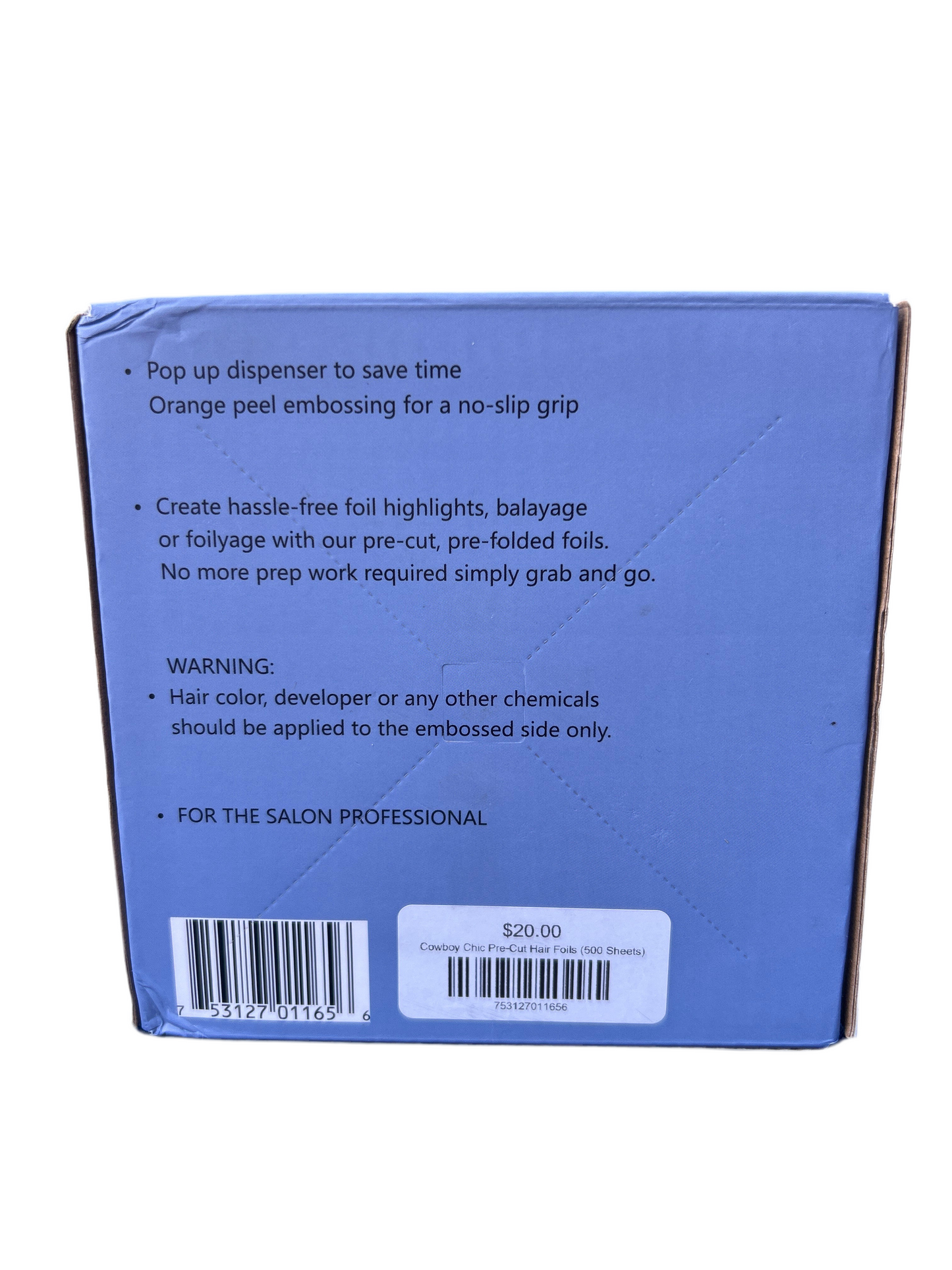 Salon Stash Embossed, Pre-Cut, Pop-up Hair Foils (500 sheets/box) 12 box case pack, 6000 foils