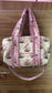 Ruffled Garden Block Print Quilted Bag Collection (shipping estimate 9/12)