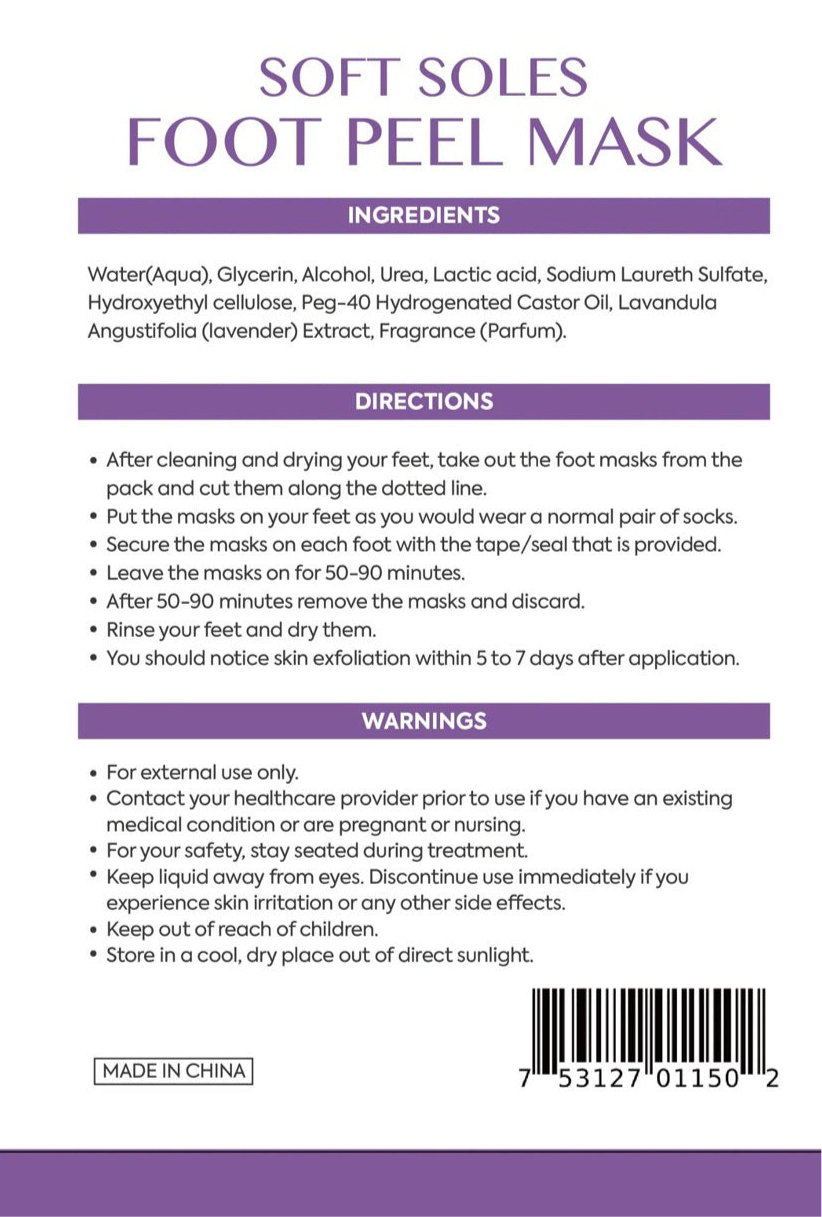 Patch Stash SOFT SOLES Lavendar Foot Peel Mask