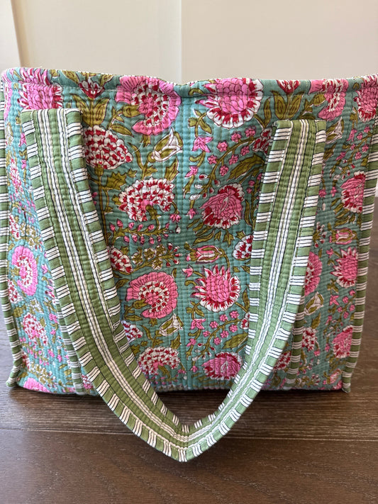 Garden Gala Block Print Quilted Bag Collection