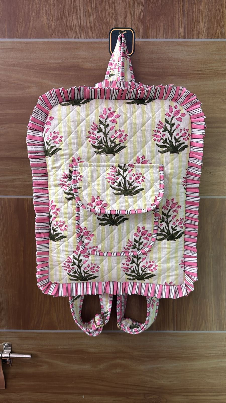 Ruffled Garden Block Print Quilted Bag Collection (shipping estimate 9/12)