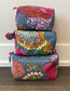 Block Print Cosmetic Bag Set, 3 Piece Set