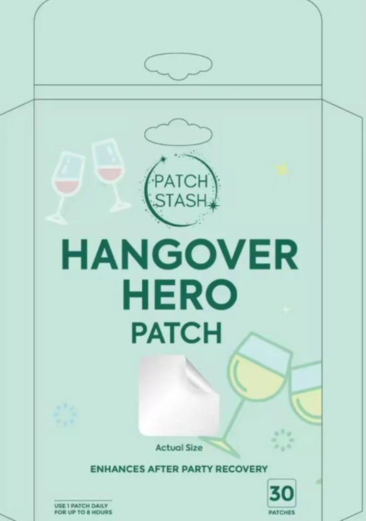 Patch Stash HANGOVER HERO After-Party Recovery Patches – 30 Count, 3” x 3”, Transdermal Recovery Support