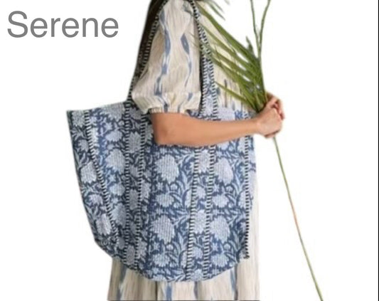 Serene Block Print Quilted Bag Collection