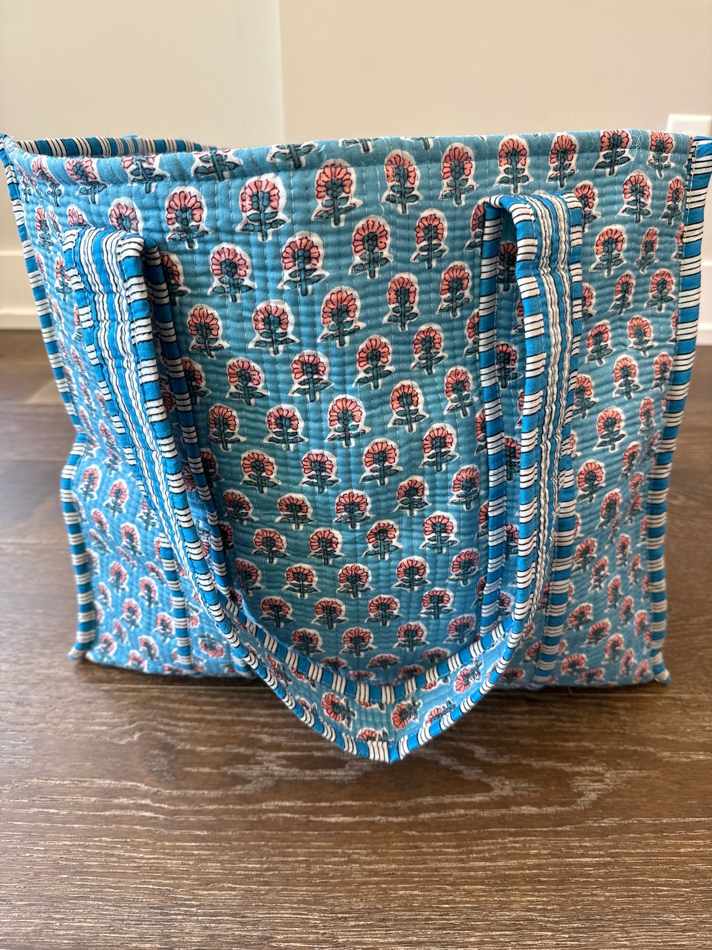 Flower Power Block Print Quilted Bag Collection