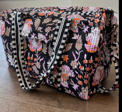 Block Print Quilted Duffel