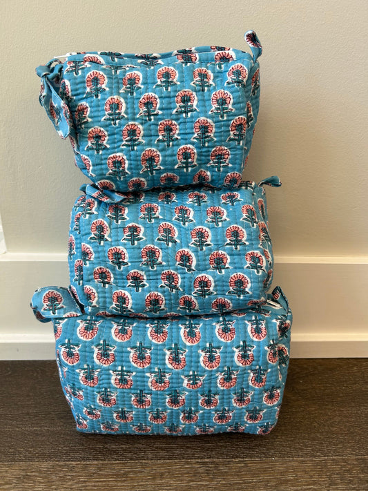 Flower Power Block Print Quilted Bag Collection