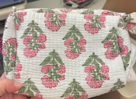 Quilted Floral Cosmetic Case