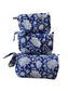 Block Print Cosmetic Bag Set, 3 Piece Set