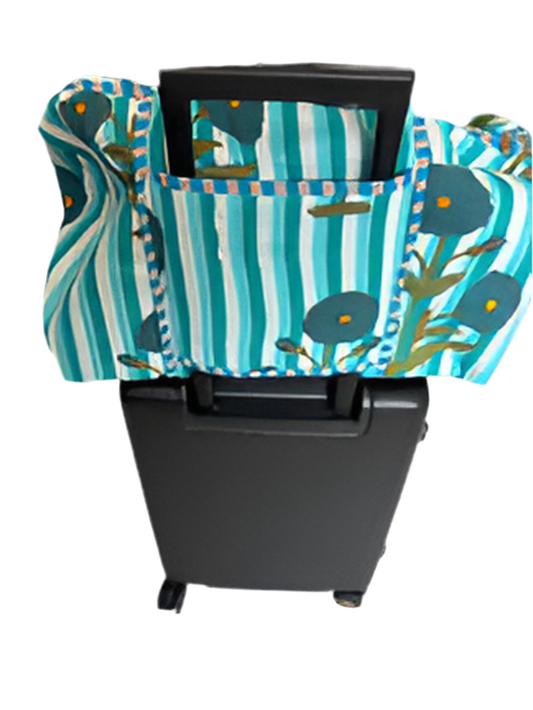 Navy Blossom Stripe Block Print Quilted Bag Collection