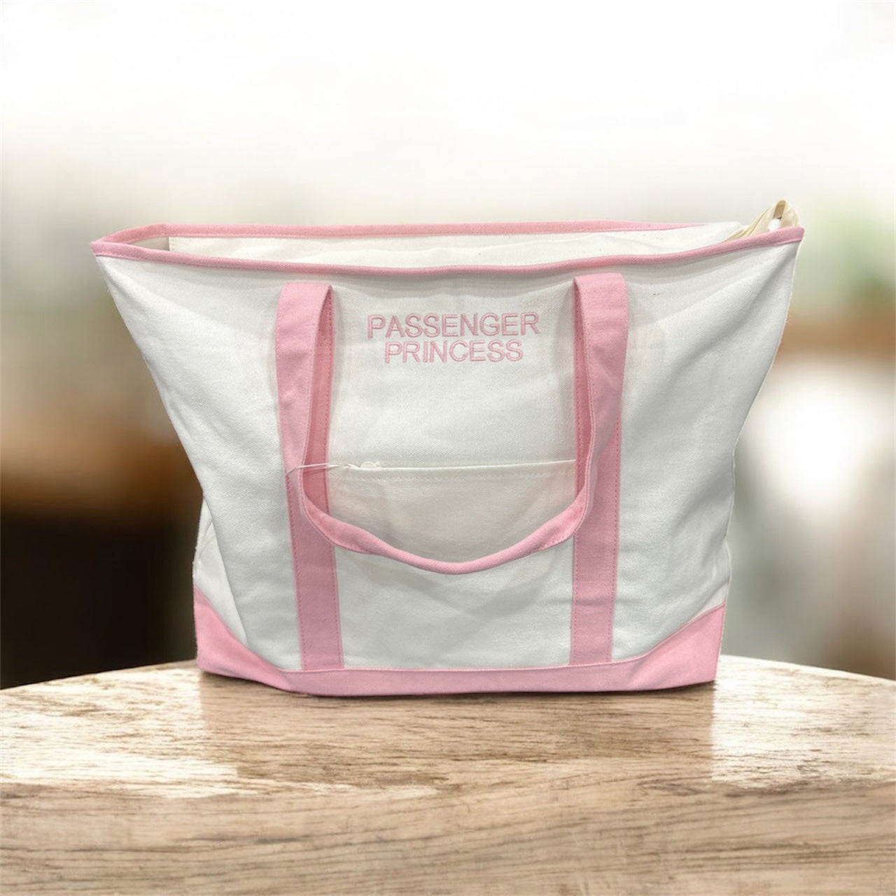 PASSENGER PRINCESS Oversized Canvas Boat Tote – Travel, Beach, & Road Trip Bag, 22" x 5.5" x 15"